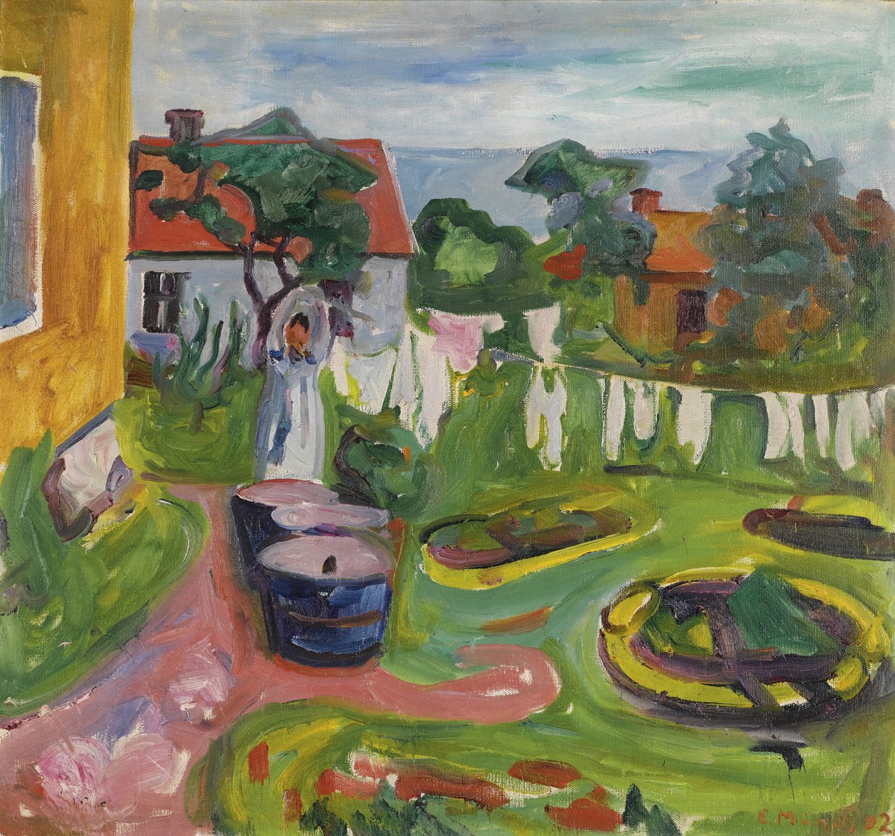 Kleren aan een lijn in Asgardstrand door Edvard Munch