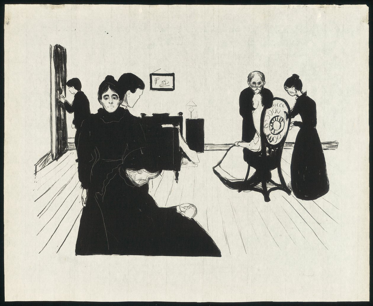 De dood in de ziekenkamer door Edvard Munch