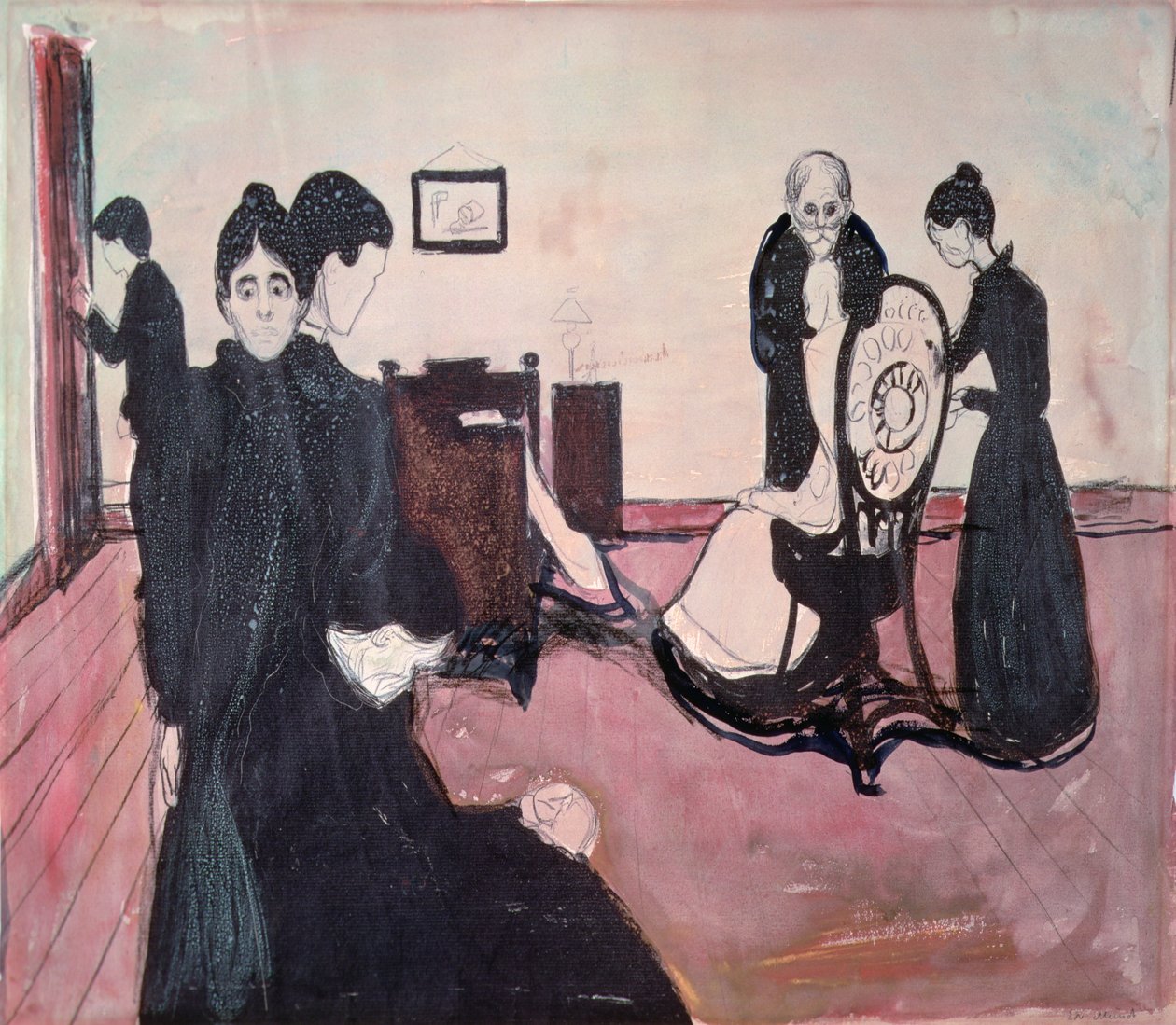 De dood in de ziekenkamer door Edvard Munch