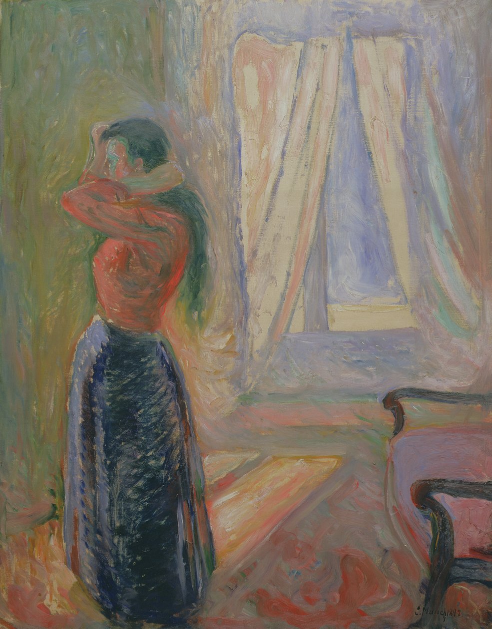 Vrouw bij de Toilette, 1892 door Edvard Munch