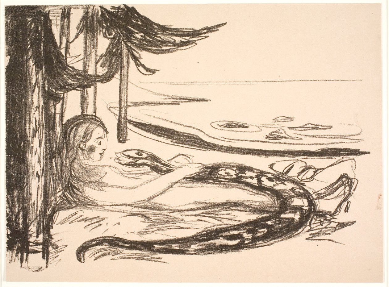 De Vrouw en de Slang door Edvard Munch