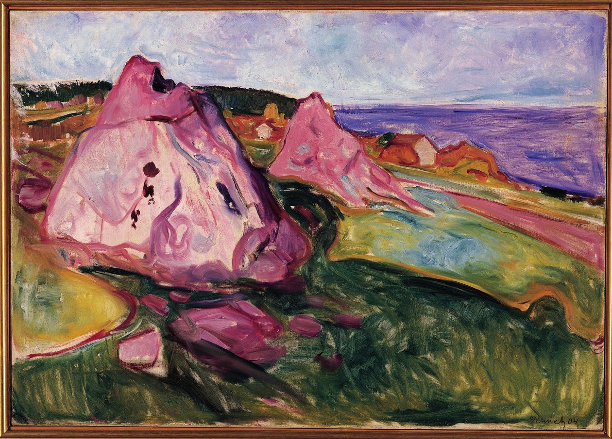 Landschap, Paarse Rotsen door Edvard Munch