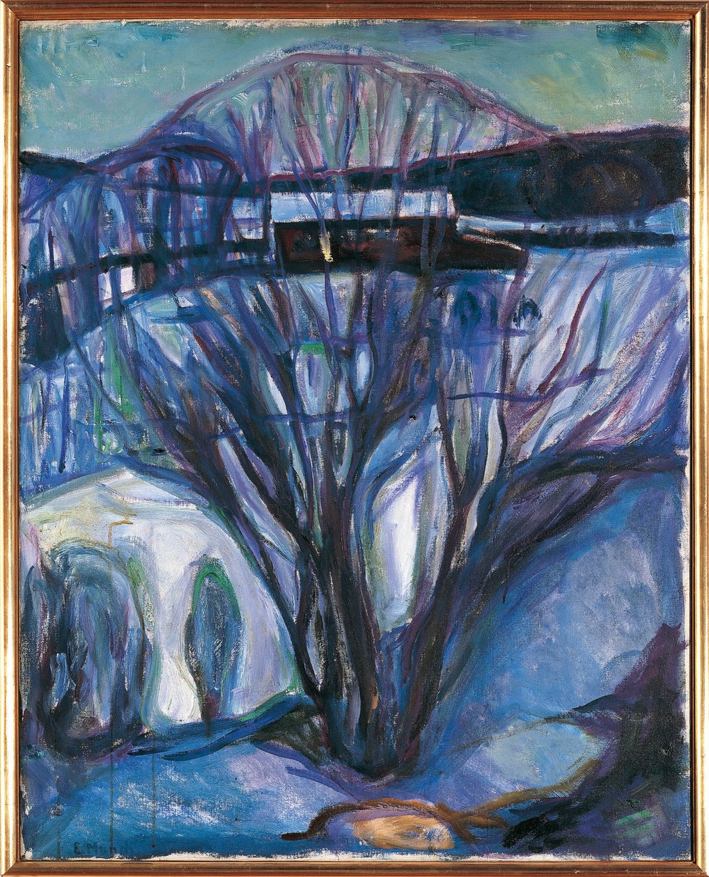 Noorwegen, Oslo, Winterlandschap, Ekely door Edvard Munch
