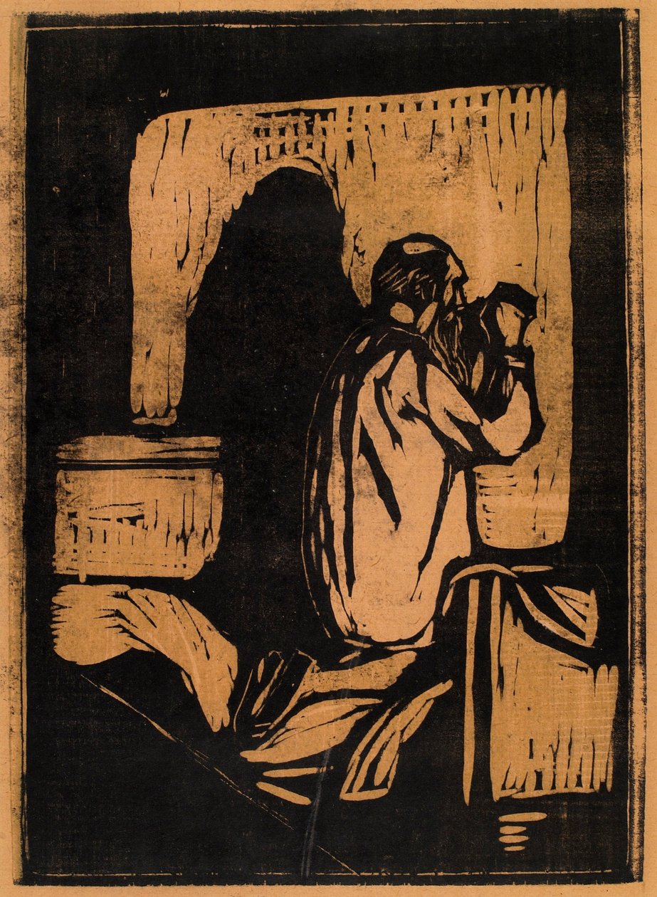 Oude Man Biddend door Edvard Munch