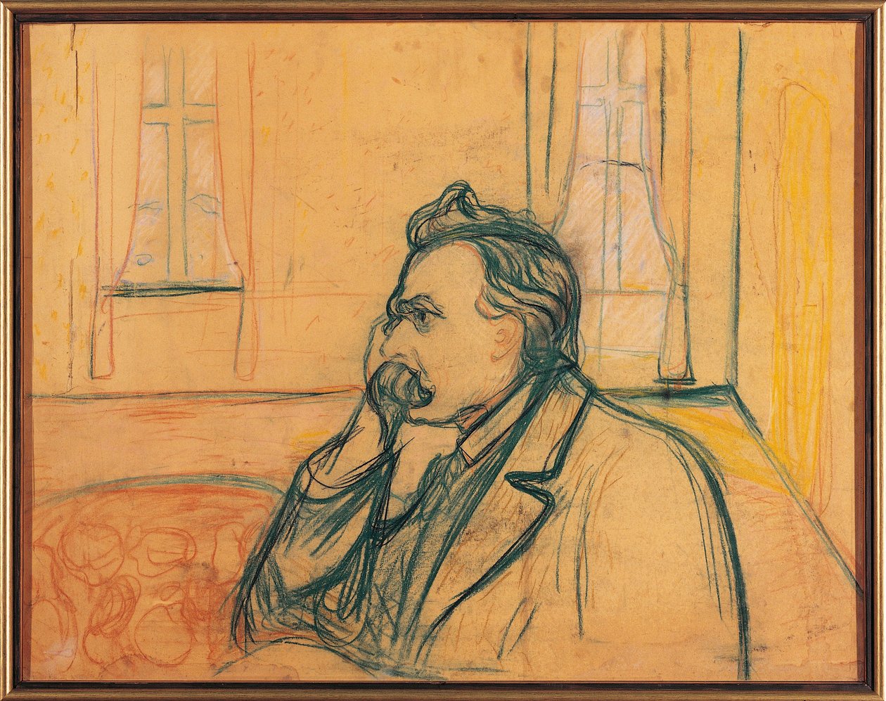 Portret van Friedrich Nietzsche door Edvard Munch