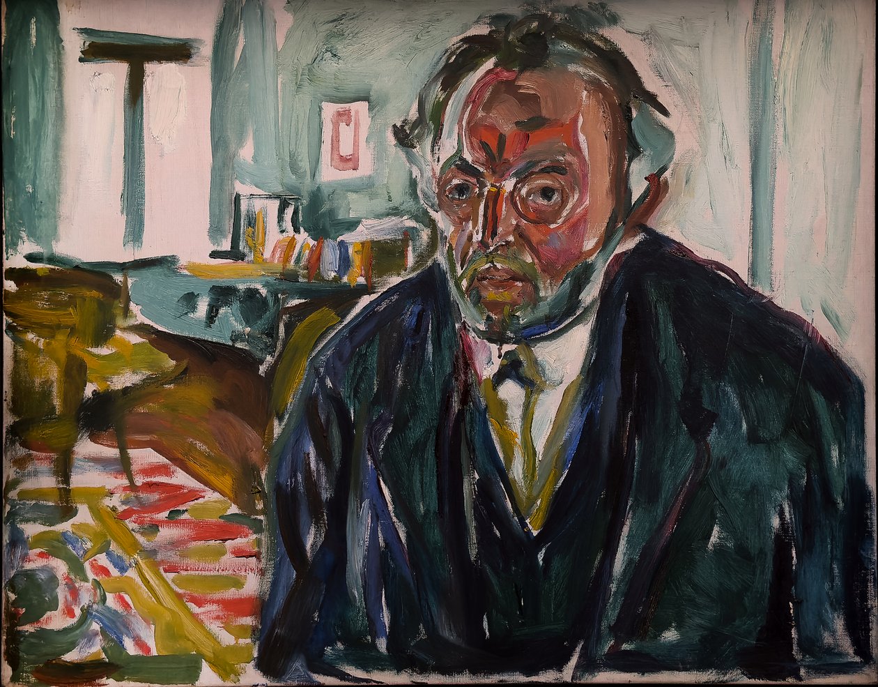 Zelfportret na de Spaanse griep door Edvard Munch
