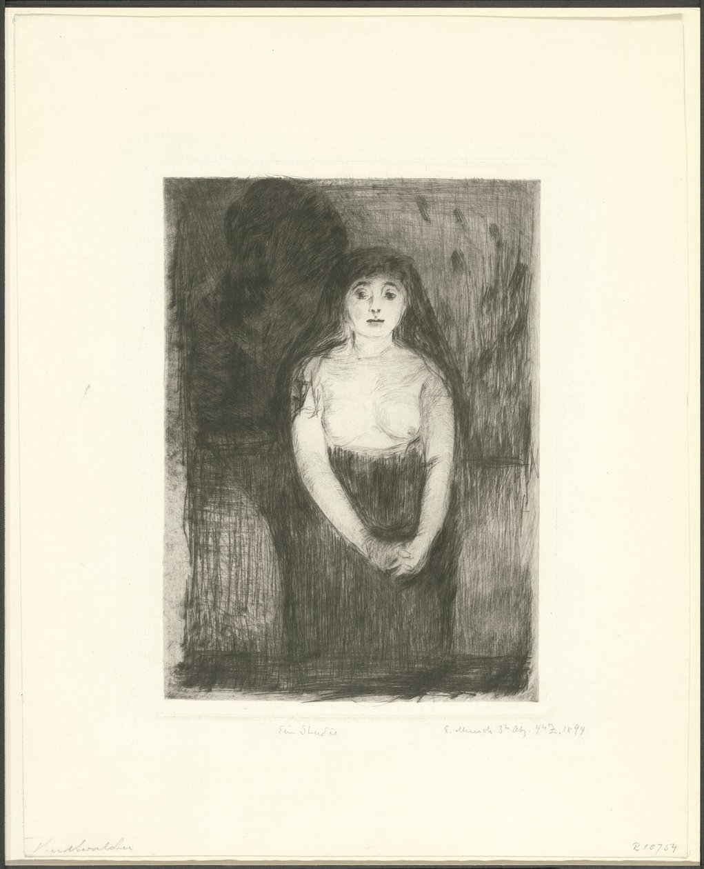 Studie van een model door Edvard Munch