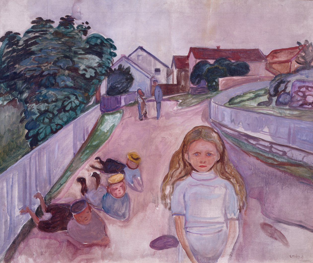 Zonnige dag in Åsgårdstrand door Edvard Munch