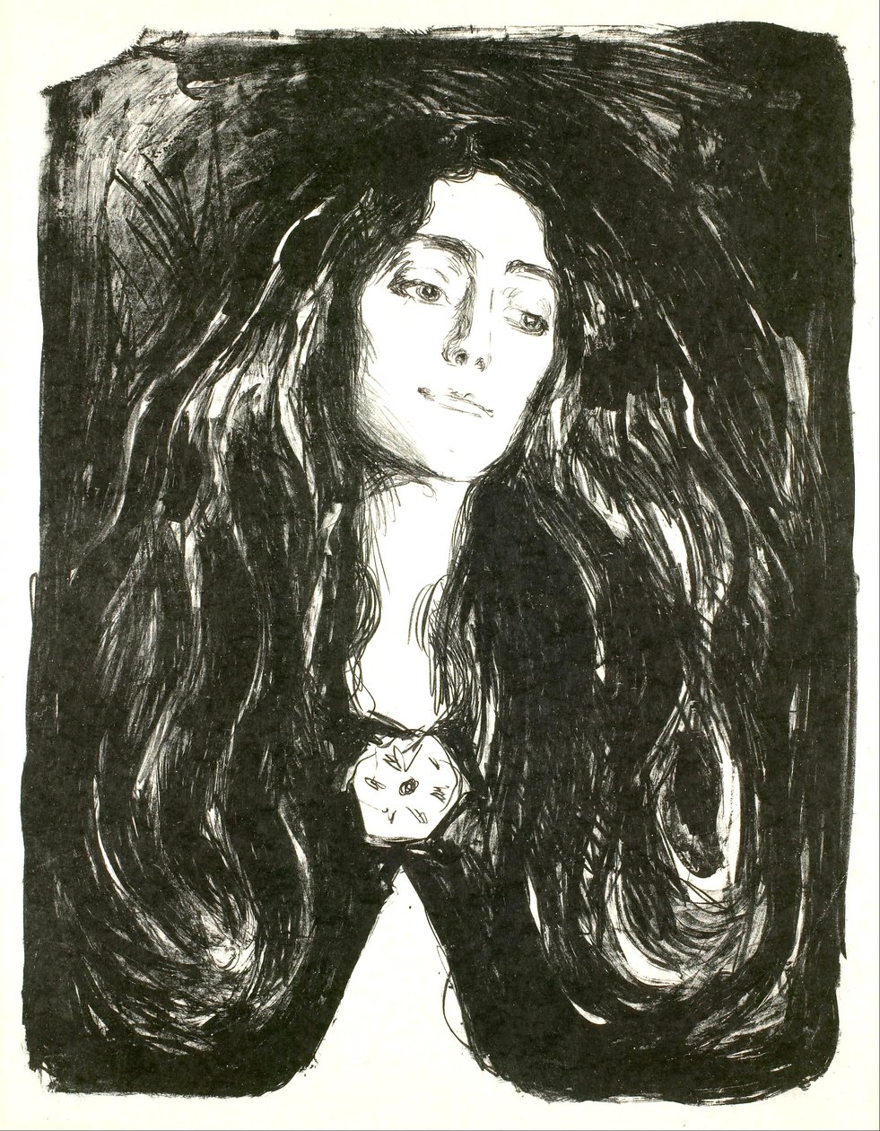 De Broche. Eva Mudocci door Edvard Munch