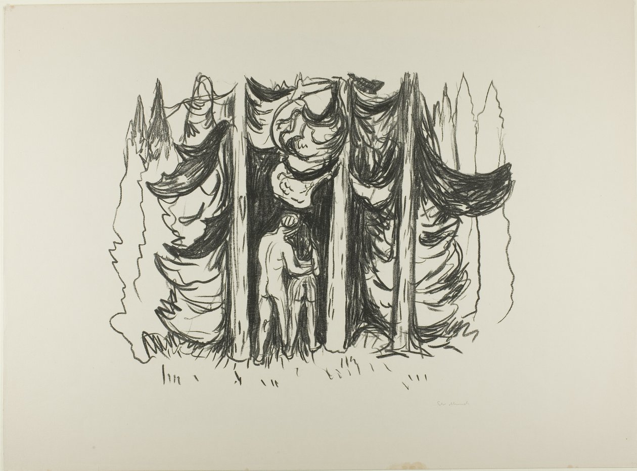 Het bos door Edvard Munch