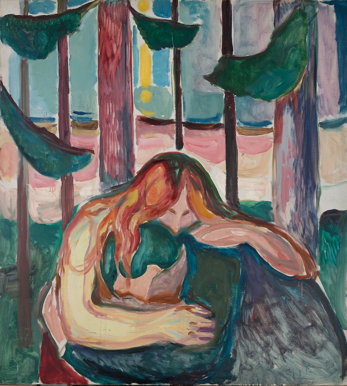 De vampier in het bos door Edvard Munch