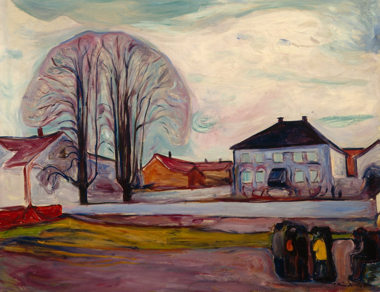 Het huis bij het strand door Edvard Munch