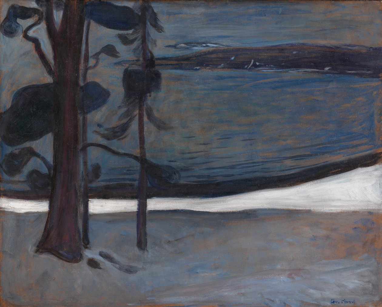 Winter op Nordstrand door Edvard Munch