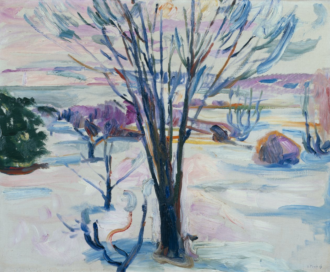 Winterlandschap van Jeloya door Edvard Munch