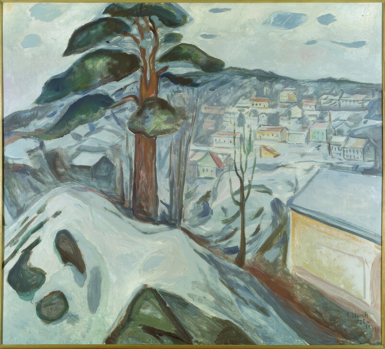Winterlandschap in Kragerø door Edvard Munch