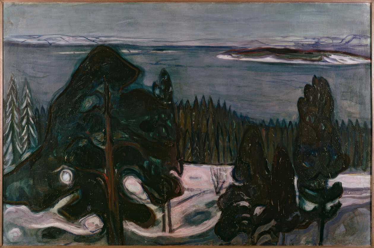 Winternacht door Edvard Munch