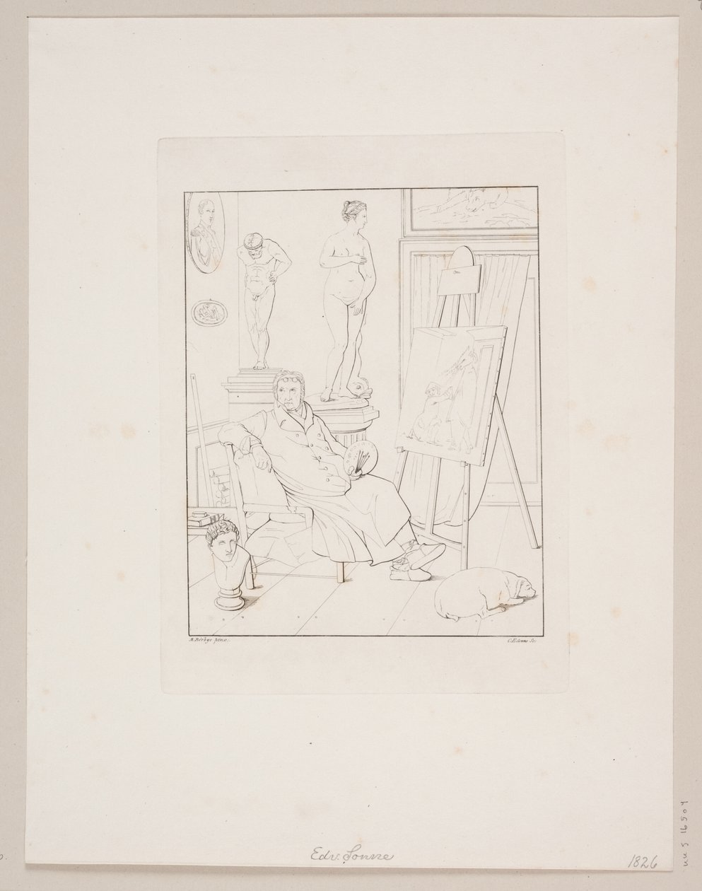 C.A. Lorentzen in zijn atelier door Edvard Sonne