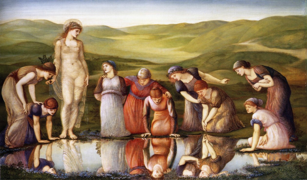 De Spiegel van Venus door Edward Burne Jones