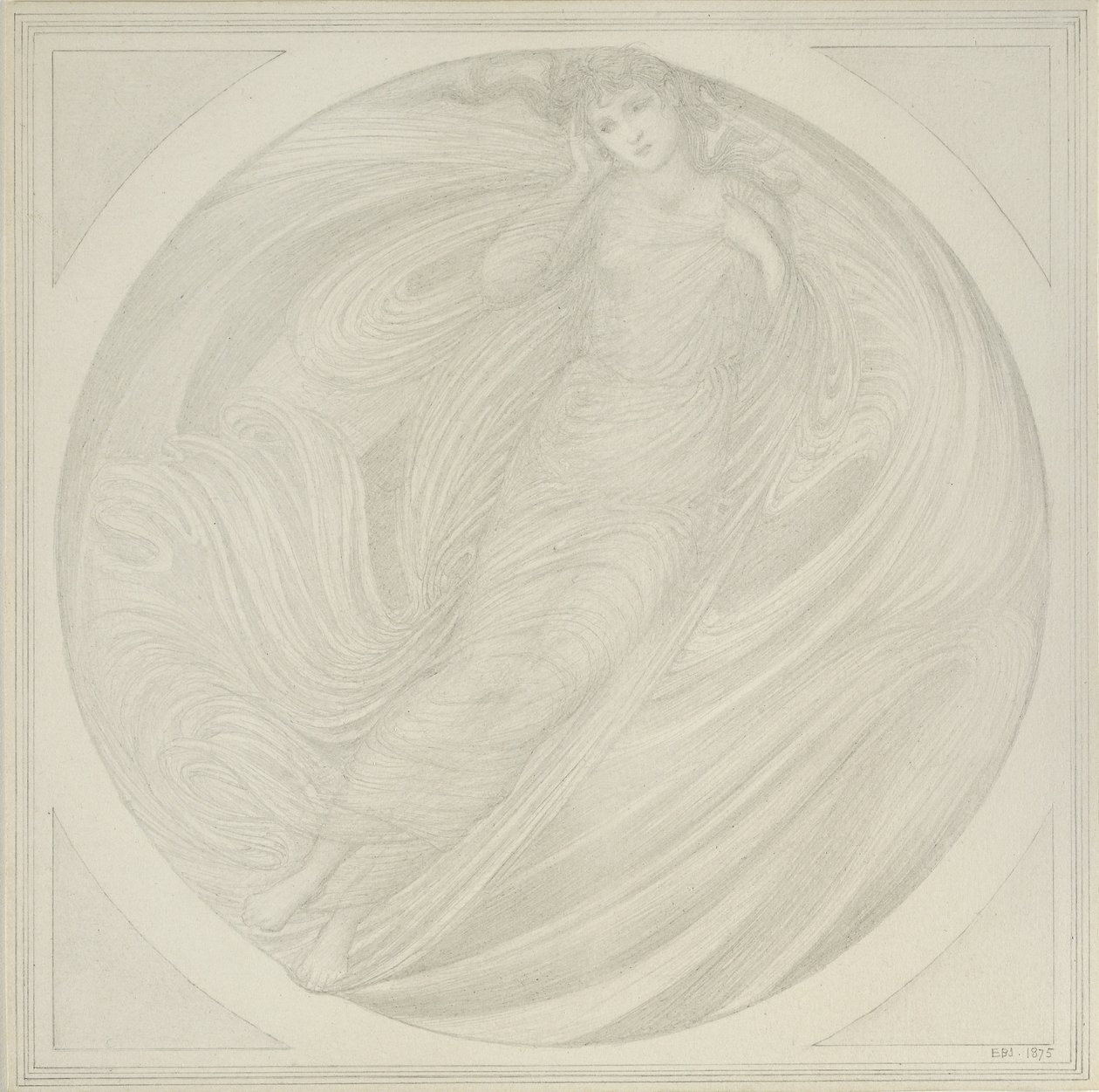 Eurydice drijvend tussen vlammen, 1872-75 door Edward Burne Jones