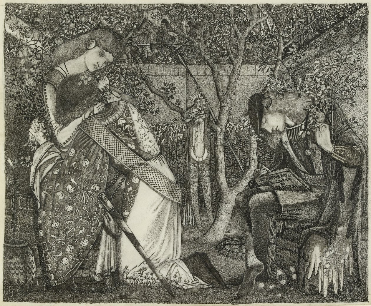 Het Afscheid van de Ridder, 1858 door Edward Burne Jones