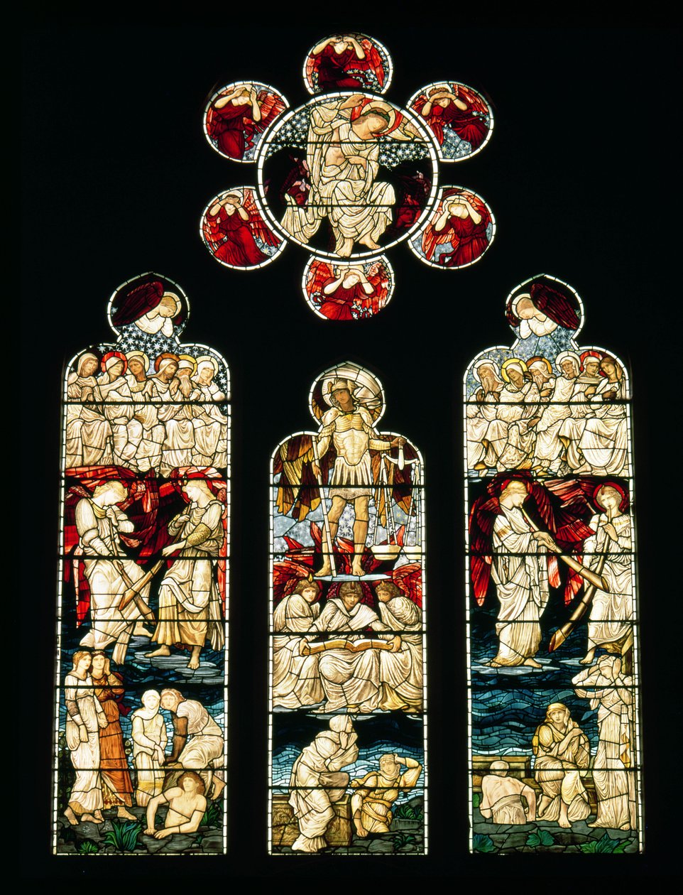 Het Laatste Oordeel, 1874-75 (glas-in-lood) door Edward Burne Jones