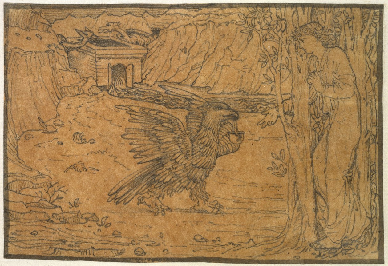 Het verhaal van Cupido en Psyche: Het Zwarte Water, ca. 1864 - ca. 1868 door Edward Burne Jones