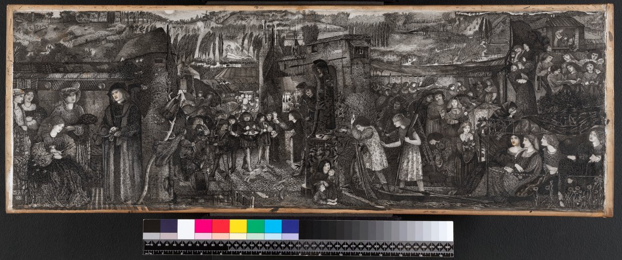 Buondelmontes bruiloft, 1859 (inkt en was op perkament) door Edward Burne Jones