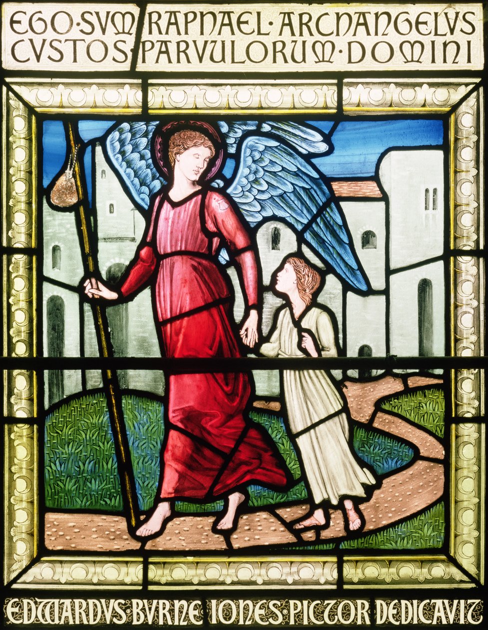 Inwijdingsraam (glas-in-lood) door Edward Burne Jones