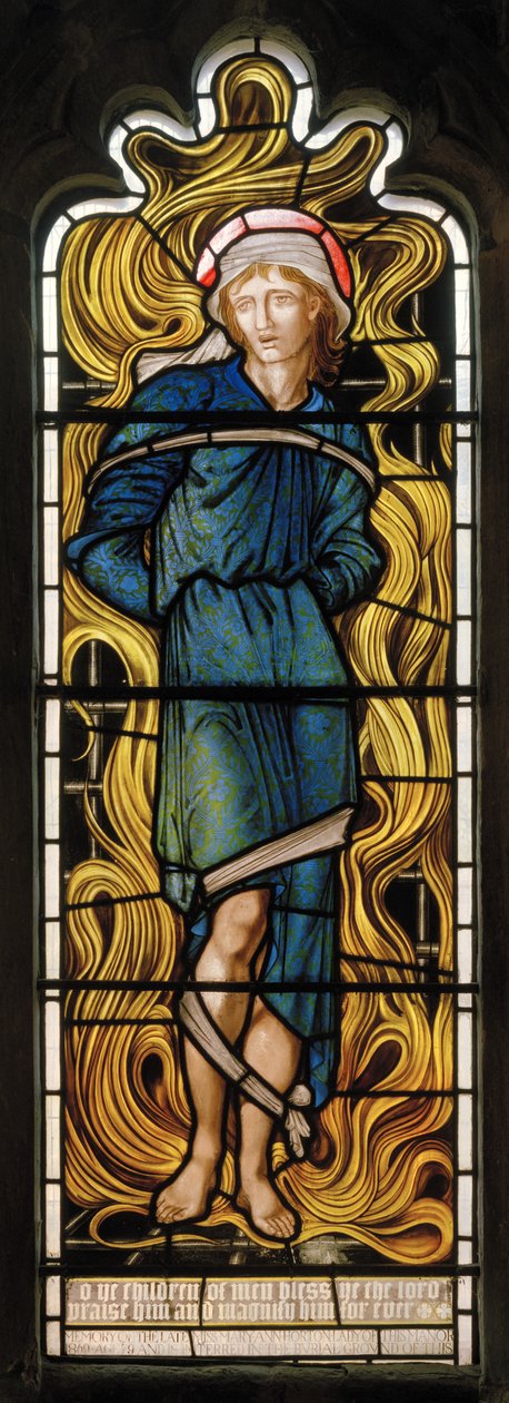 Meshach, De vurige oven, Westraam door Edward Burne Jones