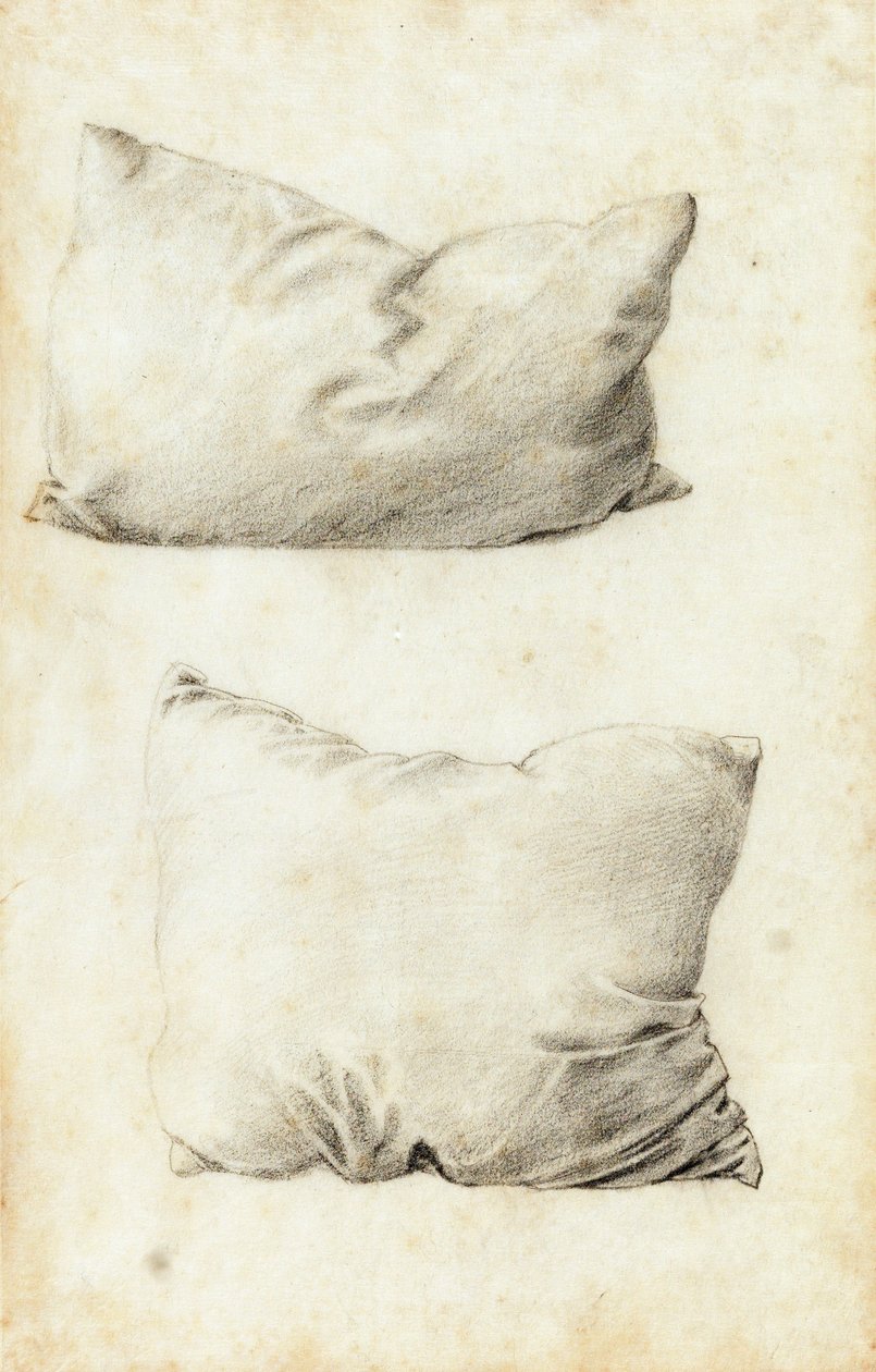 Studies van kussens door Edward Burne Jones