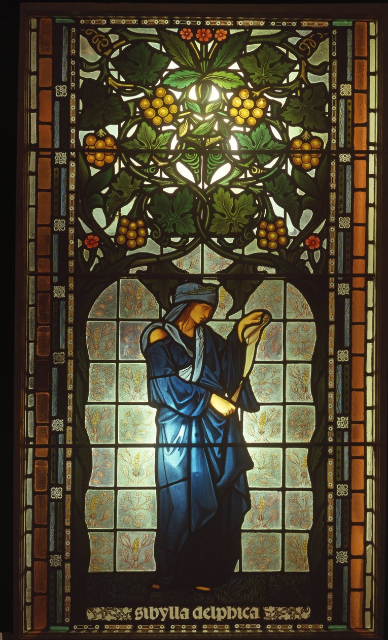 Sibylla Delphica (glas-in-lood) door Edward Burne Jones