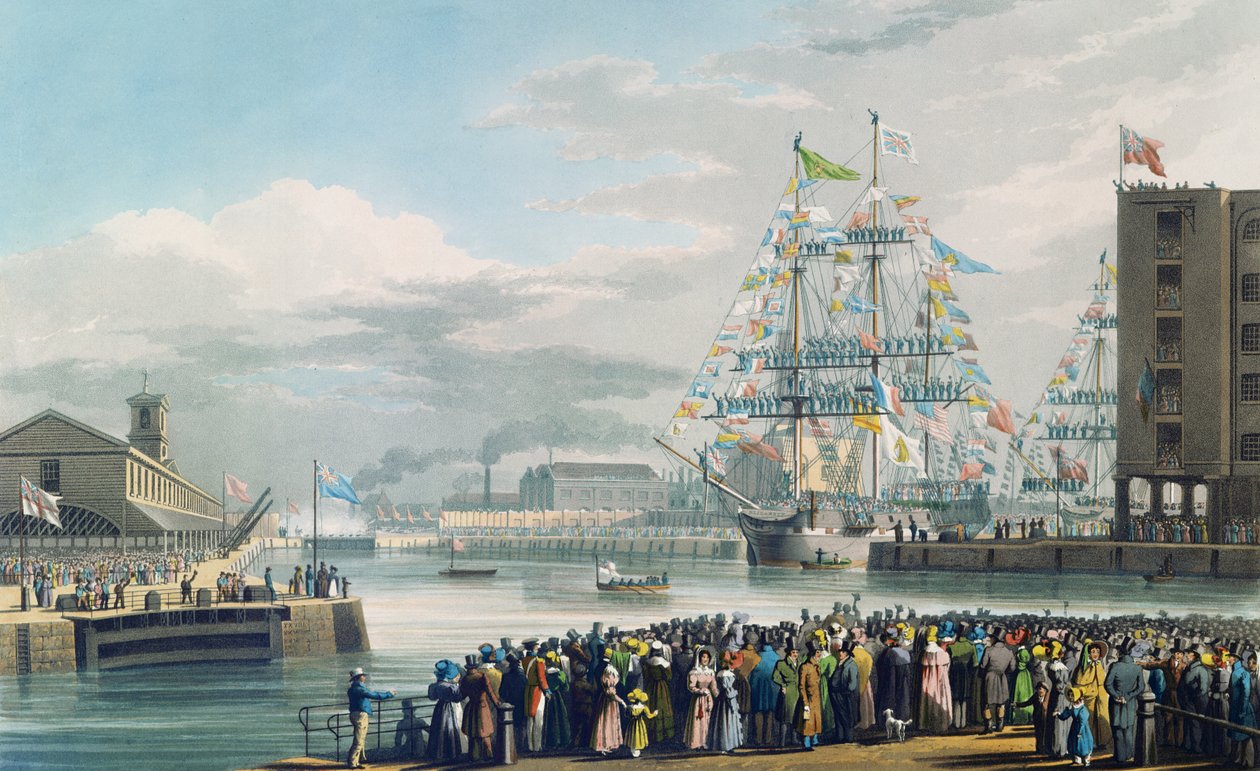 De Opening van St. Katharine Docks, zaterdag 25 oktober 1828 door Edward Duncan