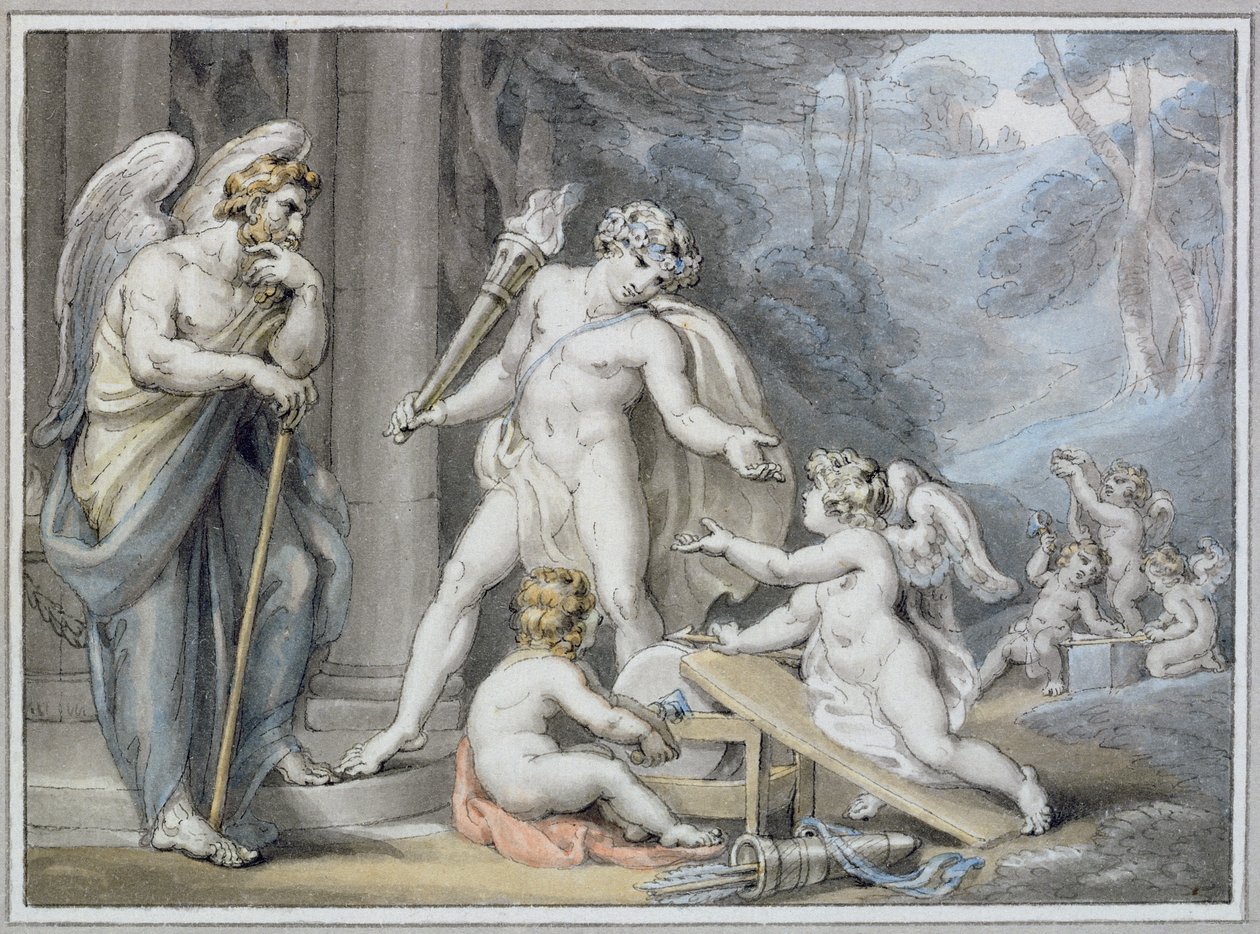 Apollo in de smidse van Vulcanus door Edward Francis Burney