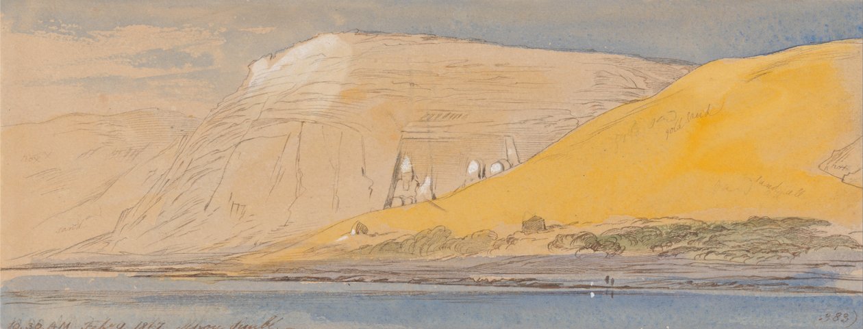 Abu Simbel, 10:30 uur, 9 februari 1867 door Edward Lear