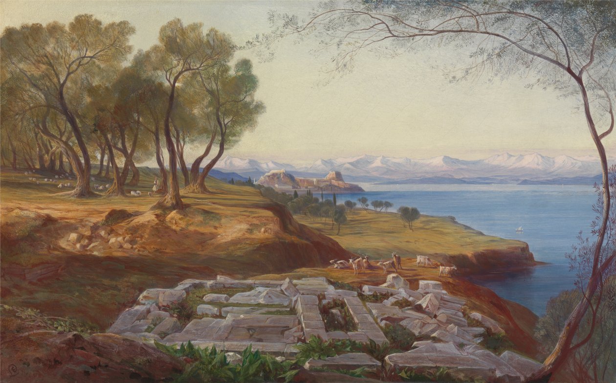 Corfu vanaf Ascension door Edward Lear