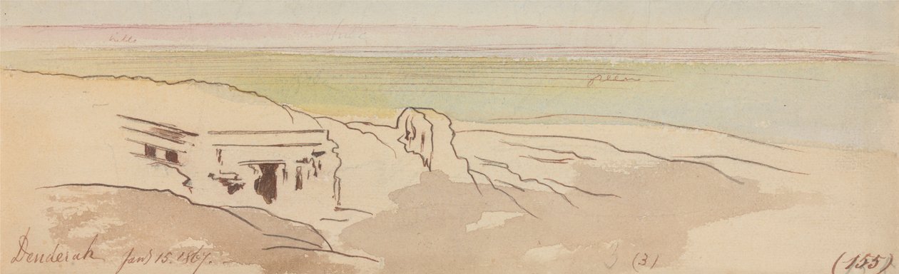 Dendera, 15 januari 1867 door Edward Lear