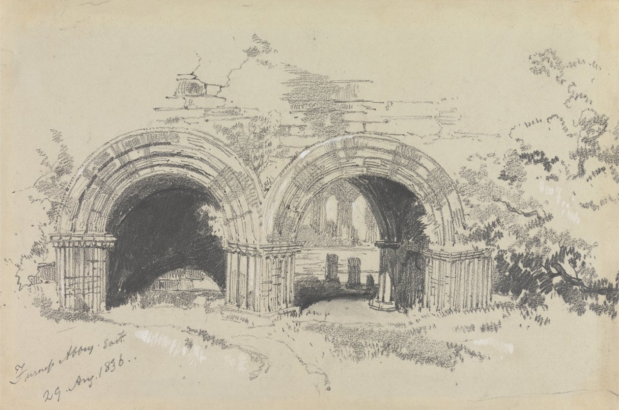 Furness Abbey East, 29 augustus 1836 door Edward Lear