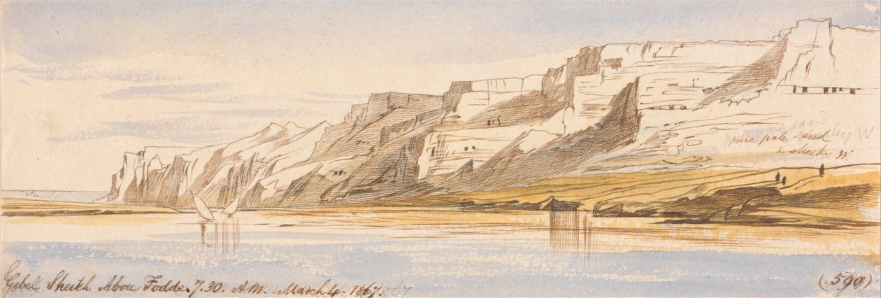 Gebel Sheikh Abu Fodde, 7:30 uur, 4 maart 1867 door Edward Lear