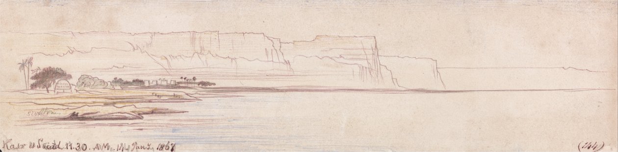 Kasr es Saiad door Edward Lear