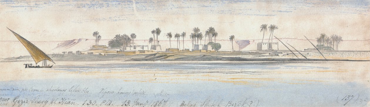 Bij Gezir Sherg el Hian door Edward Lear