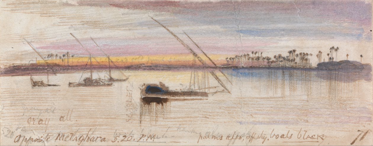 Tegenover Melaghara, 5-20 p.m. door Edward Lear