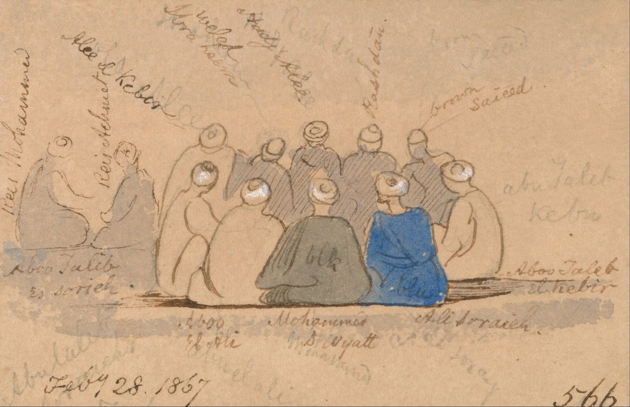 Zittende mannen door Edward Lear