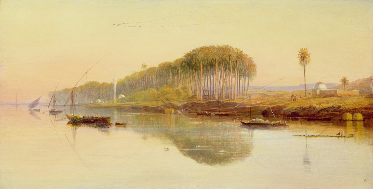 Sheik Abedah aan de Nijl, 1869 door Edward Lear