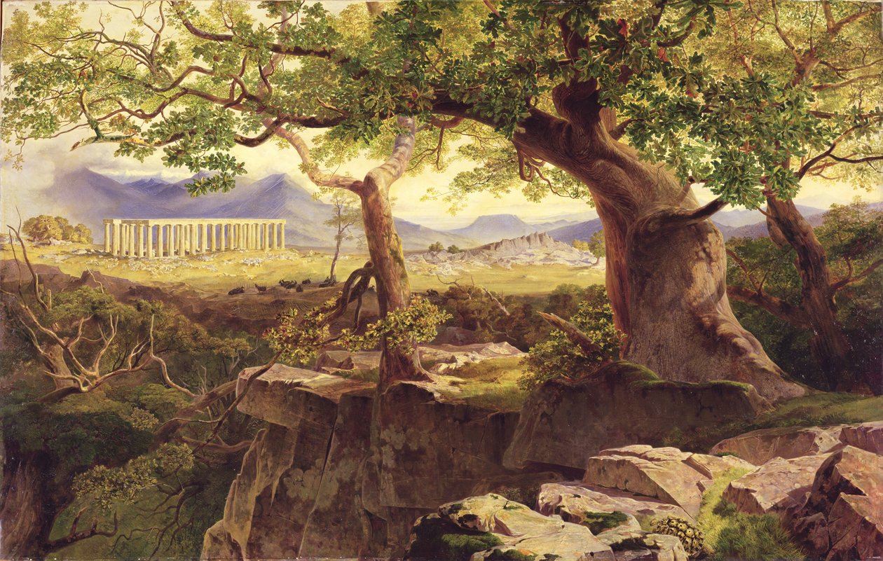 De tempel van Apollo, Bassae, 1854-55 door Edward Lear