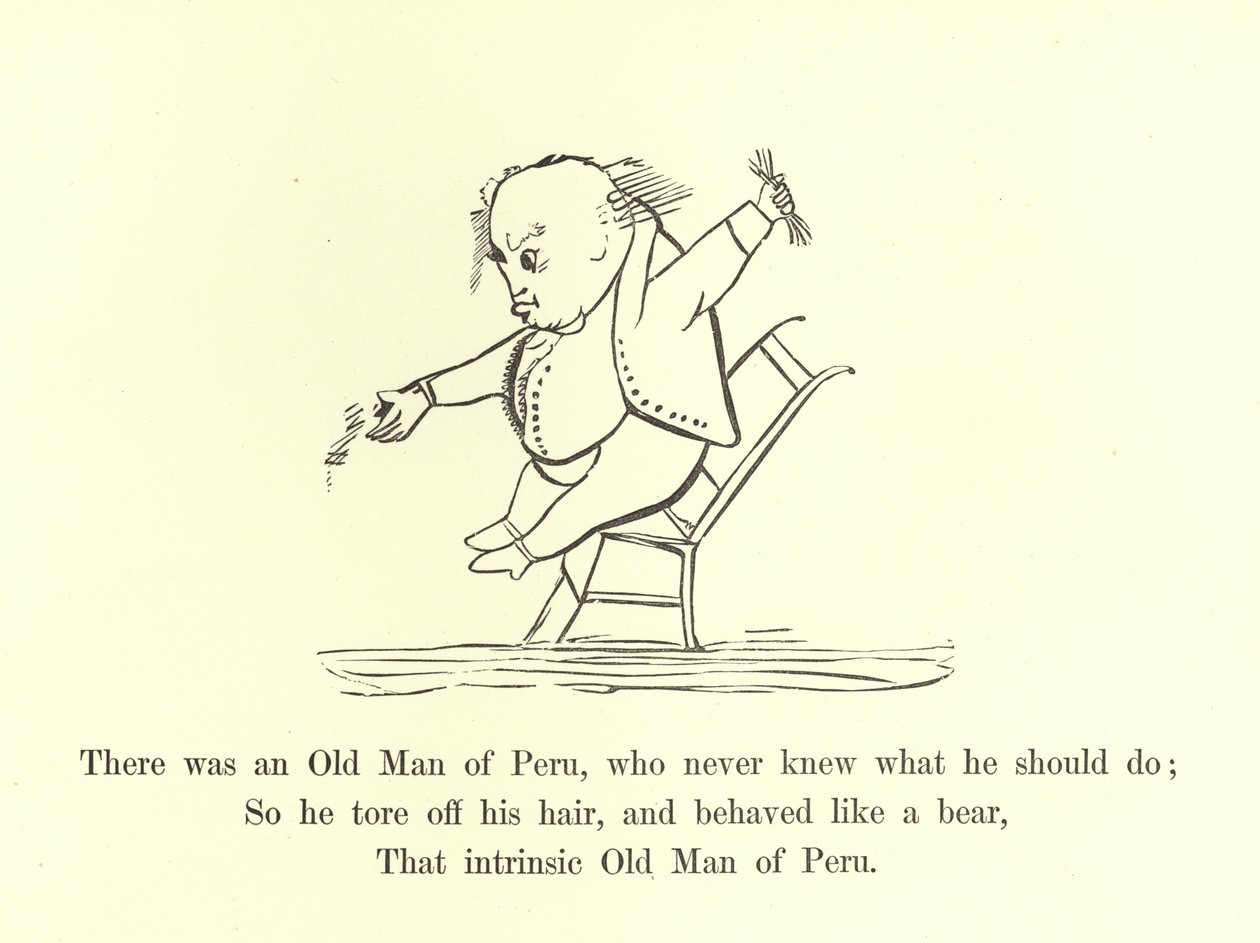 Er was een oude man uit Peru, die nooit wist wat hij moest doen door Edward Lear