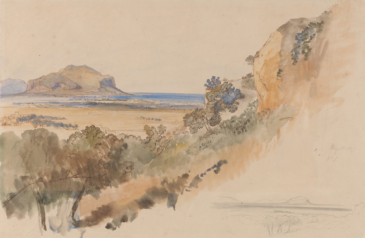 Uitzicht bij Palermo door Edward Lear