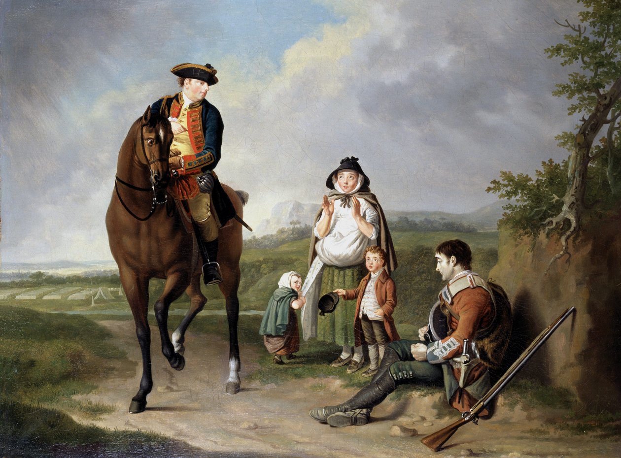 Markies van Granby (1721-70) helpt een zieke soldaat, c.1765 door Edward Penny