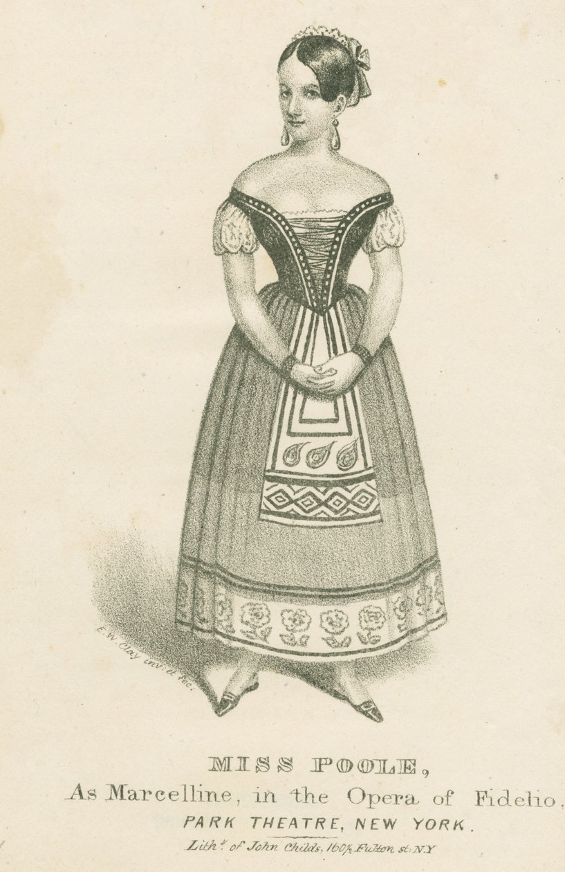 Miss Poole als Marcelline in de opera Fidelio, 1839 door Edward Williams Clay