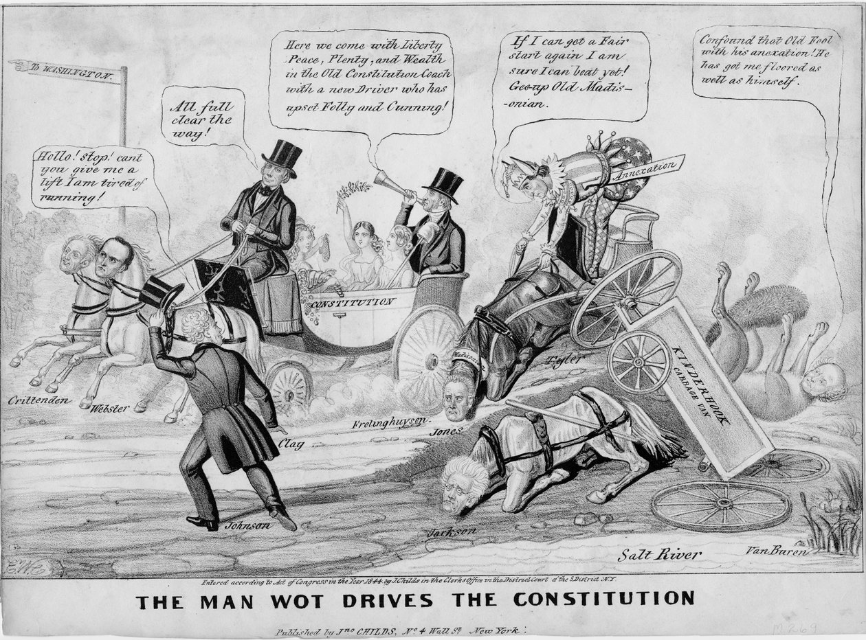 De man die de grondwet bestuurt, gepubliceerd door J Childs, New York, 1844 door Edward Williams Clay