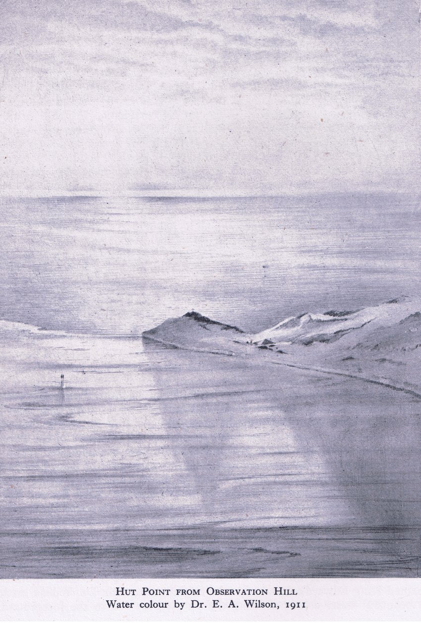 Hut Point vanaf Observation Hill door Edward Adrian Wilson